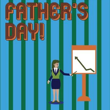 Writing note showing Father S Day. Business photo showcasing day of year where Illustration