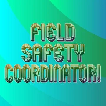 Writing note showing Field Safety Coordinator. Business photo showcasing Ensure Stock Illustration