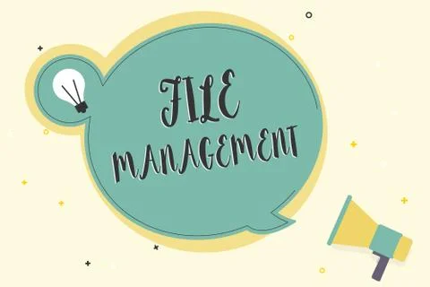 Writing note showing File Management. Business photo showcasing computer program Illustrazione stock