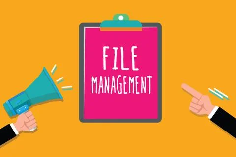 Writing note showing File Management. Business photo showcasing computer program Stock Illustration