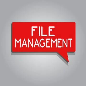 Writing note showing File Management. Business photo showcasing computer program Stock Illustration