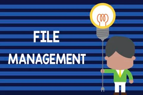 Writing note showing File Management. Business photo showcasing computer program Stock Illustration