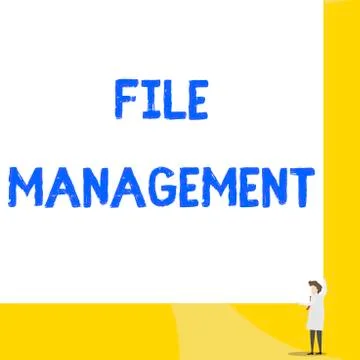 Writing note showing File Management. Business photo showcasing computer program Illustrazione stock