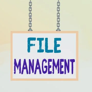 Writing note showing File Management. Business photo showcasing computer program Illustrazione stock