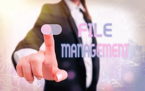 Writing note showing File Management. Business photo showcasing computer program Foto stock