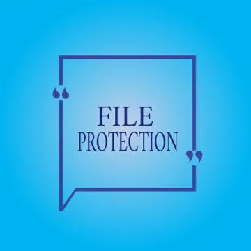 Writing note showing File Protection. Business photo showcasing Preventing Illustrazione stock