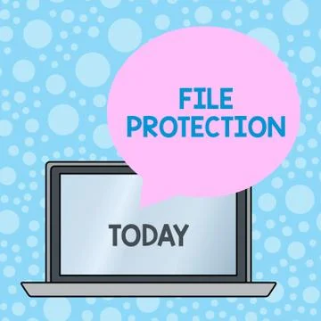 Writing note showing File Protection. Business photo showcasing Preventing Illustrazione stock