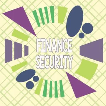 Writing note showing Finance Security. Business photo showcasing document that Stock Illustration