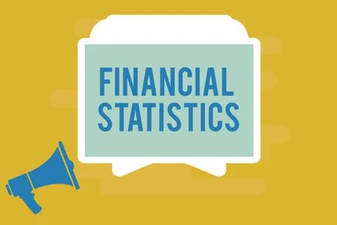 Writing note showing Financial Statistics. Business photo showcasing Comprehe Stock Illustration
