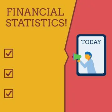 Writing note showing Financial Statistics. Business photo showcasing Stock Illustration