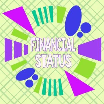 Writing note showing Financial Status. Business photo showcasing level of income 스톡 일러스트