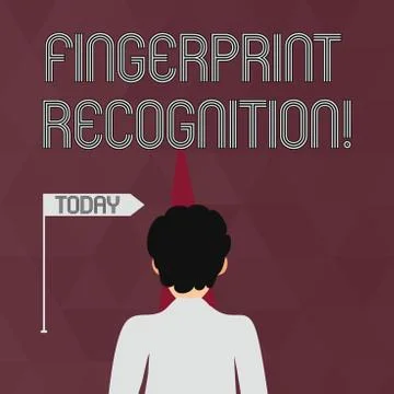 Writing note showing Fingerprint Recognition. Business photo showcasing ident Illustrazione stock