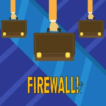 Writing note showing Firewall. Business photo showcasing Malware protection Stock Illustration