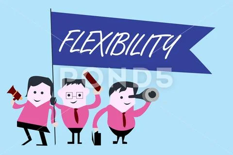 Writing note showing Flexibility. Business photo showcasing Quality of bending Stock Illustration