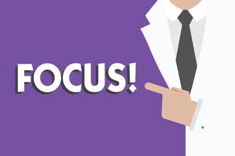 Writing note showing Focus. Business photo showcasing state or quality of hav Stock Illustration