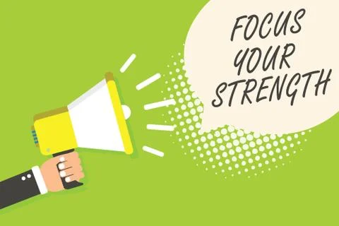 Writing note showing Focus Your Strength. Business photo showcasing Improve s 스톡 일러스트