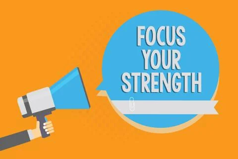 Writing note showing Focus Your Strength. Business photo showcasing Improve s 스톡 일러스트