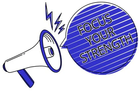 Writing note showing Focus Your Strength. Business photo showcasing Improve s 스톡 일러스트