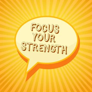 Writing note showing Focus Your Strength. Business photo showcasing Improve s 스톡 일러스트
