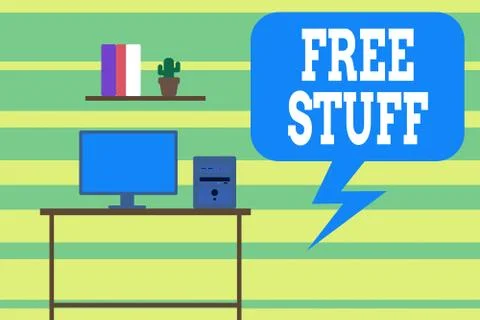 Writing note showing Free Stuff. Business photo showcasing Any thing that you Illustrazione stock