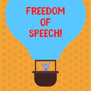 Writing note showing Freedom Of Speech. Business photo showcasing power or right Stock Illustration