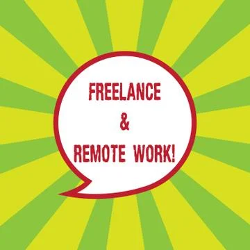 Writing note showing Freelance And Remote Work. Business photo showcasing Stock Illustration