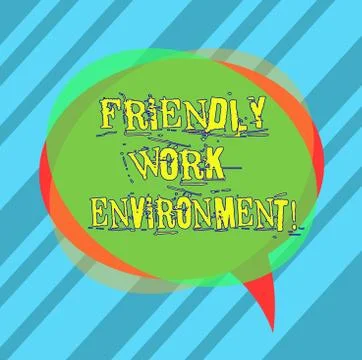Writing note showing Friendly Work Environment. Business photo showcasing Stock Illustration