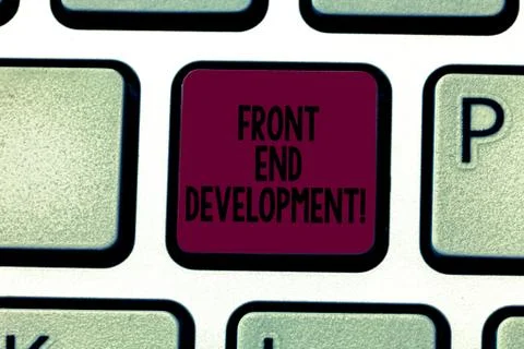 Writing note showing Front End Development. Business photo showcasing Altering Fotos de archivo
