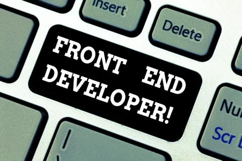 Writing note showing Front End Developer. Business photo showcasing computer Stock Photos