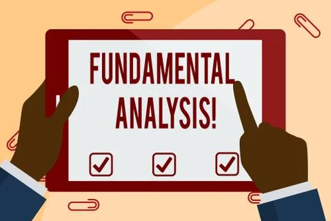 Writing note showing Fundamental Analysis. Business photo showcasing the Stock Illustration