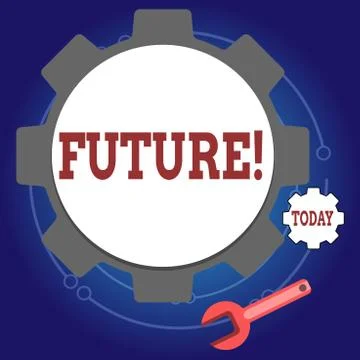 Writing note showing Future. Business photo showcasing Period of time following Stock Illustration