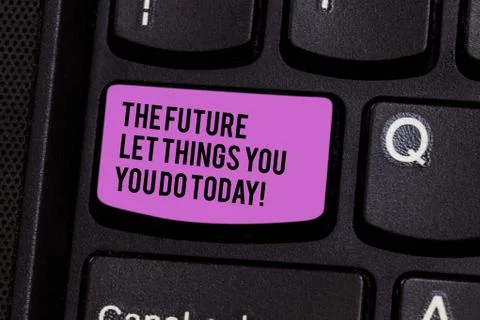 Writing note showing The Future Depends On What You Do Today. Business photo Stock Photos