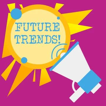 Writing note showing Future Trends. Business photo showcasing forecasts affec Stock Illustration