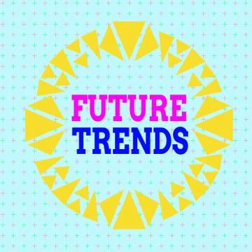 Writing note showing Future Trends. Business photo showcasing forecasts Stock Illustration