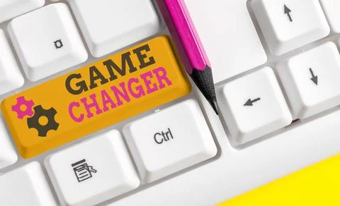 Writing note showing Game Changer. Business photo showcasing Sports Data Fotos Stock