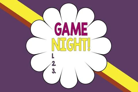 Writing note showing Game Night. Business photo showcasing usually its called on Stock Illustration