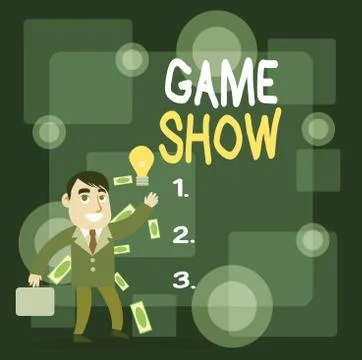 Writing note showing Game Show. Business photo showcasing Program in television Ilustración de archivo