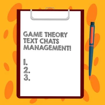 Writing note showing Game Theory Social Media Management. Business photo Stock Illustration