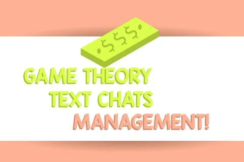 Writing note showing Game Theory Social Media Management. Business photo Illustrazione stock
