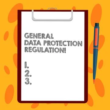 Writing note showing General Data Protection Regulation. Business photo Stock Illustration