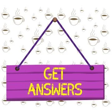 Writing note showing Get Answers. Business photo showcasing to get a reply or Illustrazione stock