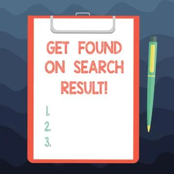 Writing note showing Get Found On Search Result. Business photo showcasing Stock Illustration