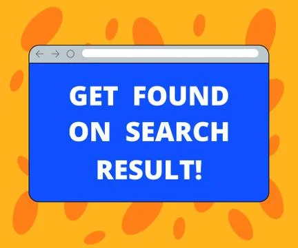 Writing note showing Get Found On Search Result. Business photo showcasing Stock Illustration