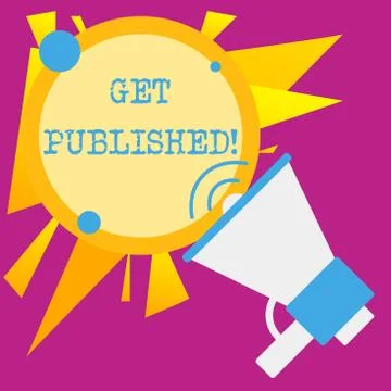 Writing note showing Get Published. Business photo showcasing make material a Stock Illustration