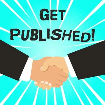 Writing note showing Get Published. Business photo showcasing make material a Stock Illustration