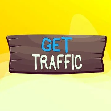 Writing note showing Get Traffic. Business photo showcasing amount of data sent Illustrazione stock