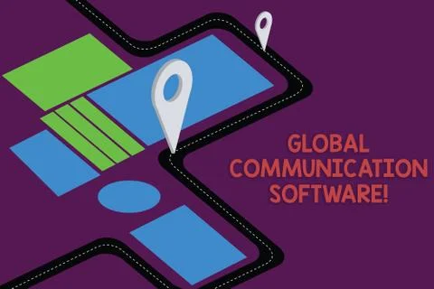 Writing note showing Global Communication Software. Business photo showcasing Stock Illustration