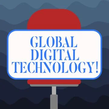 Writing note showing Global Digital Technology. Business photo showcasing Illustrazione stock
