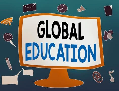 Writing note showing Global Education. Business photo showcasing Stock Illustration