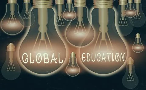 Writing note showing Global Education. Business photo showcasing Stockillustratie